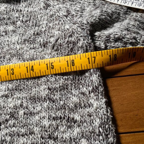 Womens Caslon Long Heathered gray Collared Sweater Pockets Blk Buttons Sz Large - Picture 8 of 14